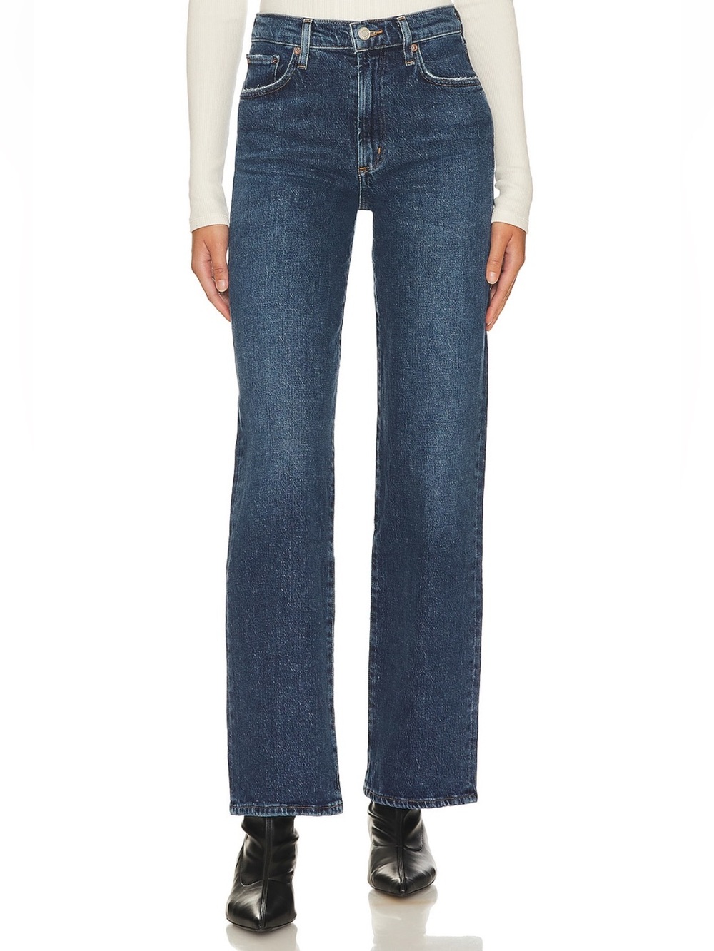 Agolde Straight-Leg Jeans in Deep Blue Wash